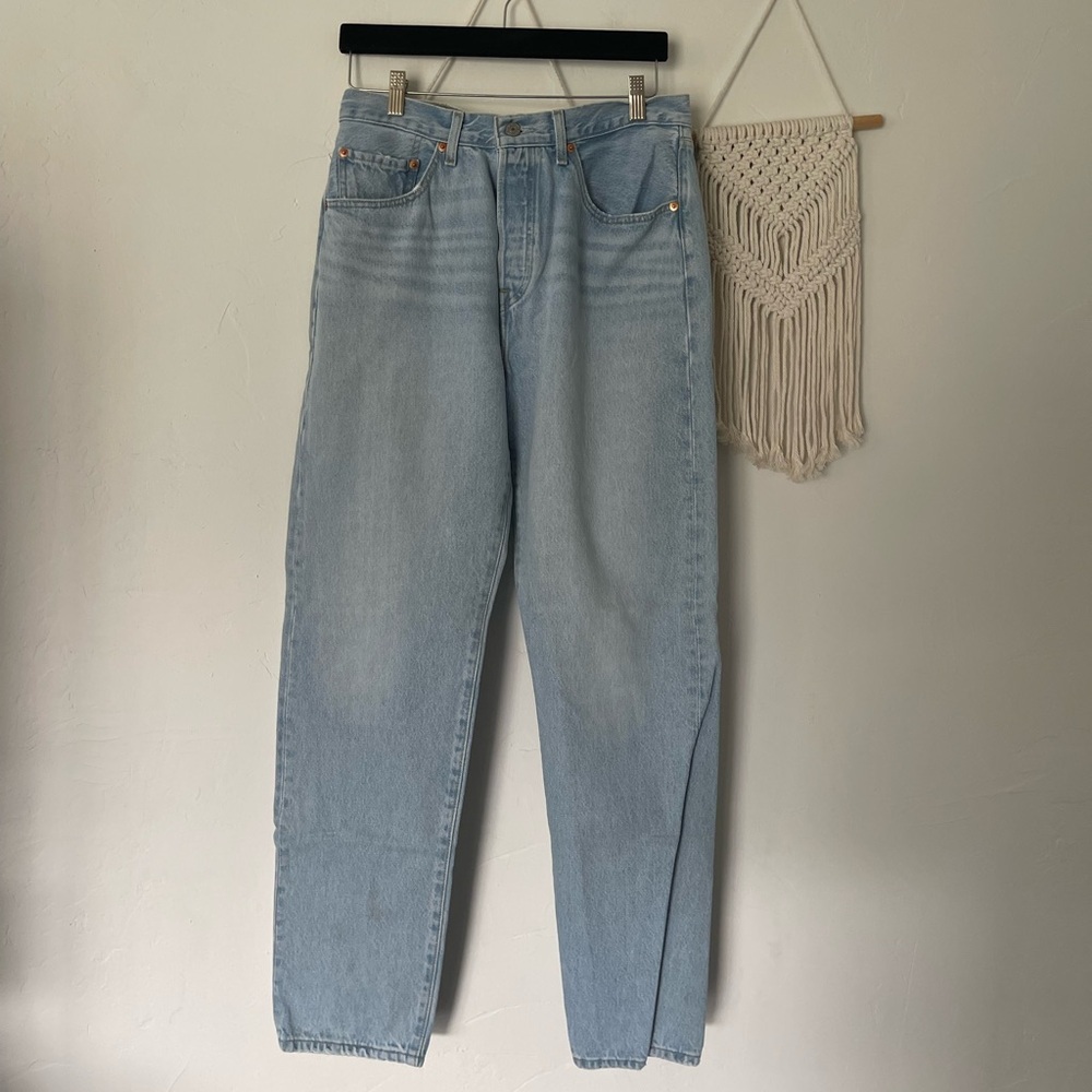 Levi's 501 High Rise Light Wash Jeans - Pale Blue